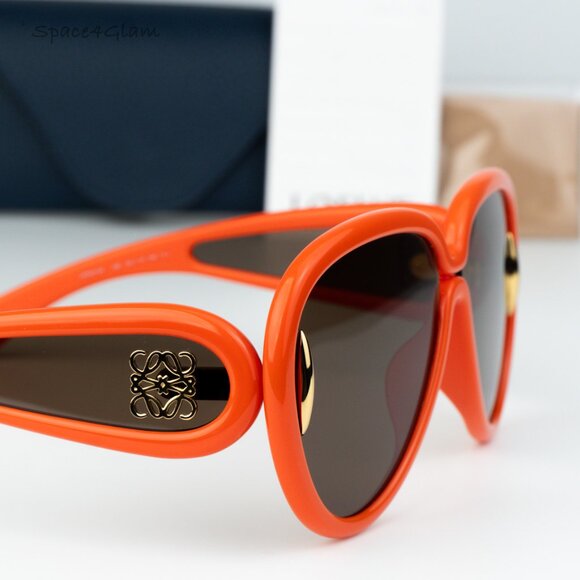 Loewe Women Sunglasses Shiny Orange Brown Pilot LW40132I 42E NEW AUTHENTIC - Picture 4 of 10